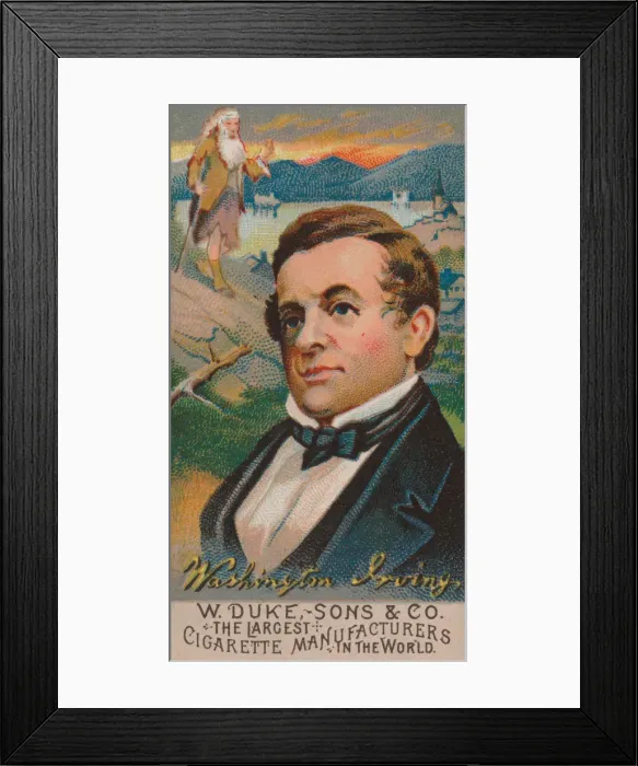 Framed Print : Washington Irving, from the series Great Americans (N76) for Duke brand cigarettes, 1888 Framed Print : Washington Irving, from the series Great Americans (N76) for Duke brand cigarettes, 1888