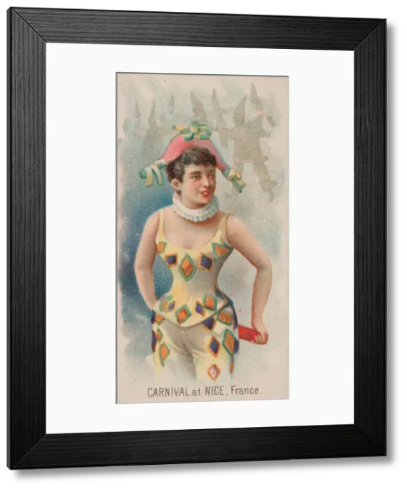Framed Print : Carnival at Nice, France, from the Holidays series (N80) for Duke brand cigarettes, 1890 Framed Print : Carnival at Nice, France, from the Holidays series (N80) for Duke brand cigarettes, 1890