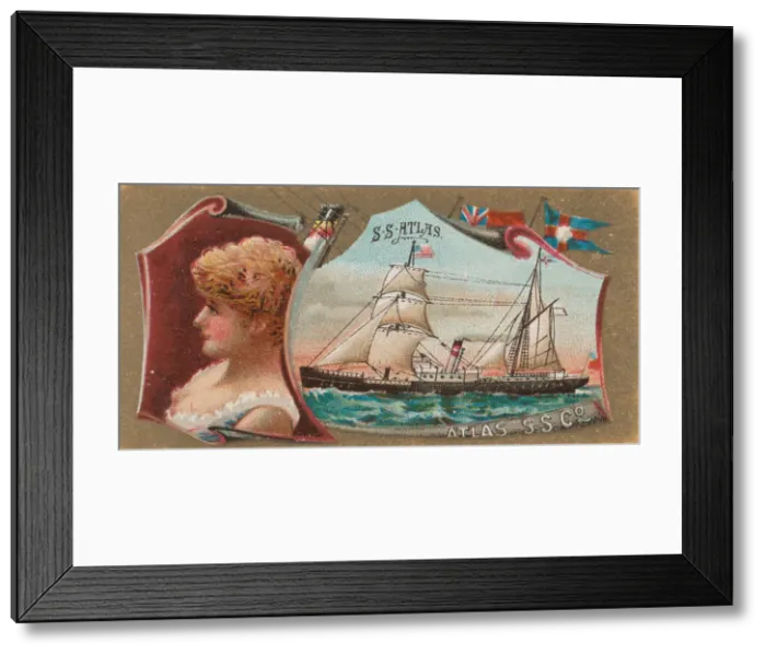 Framed Print : Steamship Atlas, Atlas Steamship Company, from the Ocean and River Steamers series (N83 Framed Print : Steamship Atlas, Atlas Steamship Company, from the Ocean and River Steamers series (N83
