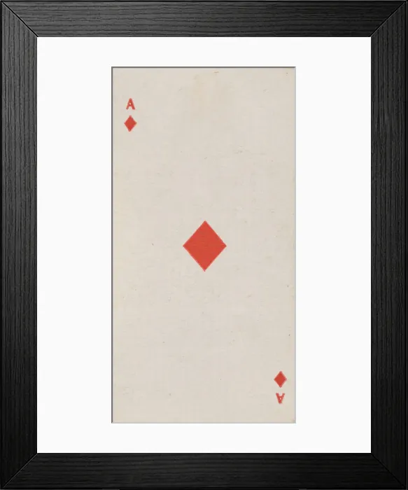 Framed Print : Ace of Diamonds (red), from the Playing Cards series (N84) for Duke brand cigarettes Framed Print : Ace of Diamonds (red), from the Playing Cards series (N84) for Duke brand cigarettes