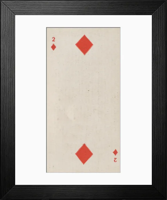 Framed Print : Two Diamonds (red), from the Playing Cards series (N84) for Duke brand cigarettes, 1888 Framed Print : Two Diamonds (red), from the Playing Cards series (N84) for Duke brand cigarettes, 1888