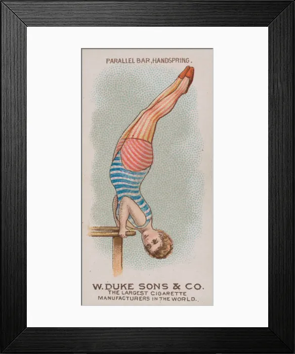 Framed Print : Parallel Bar, Handspring, from the Gymnastic Exercises series (N77 Framed Print : Parallel Bar, Handspring, from the Gymnastic Exercises series (N77