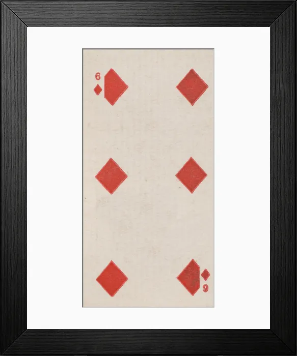 Framed Print : Six Diamonds (red), from the Playing Cards series (N84) for Duke brand cigarettes, 1888 Framed Print : Six Diamonds (red), from the Playing Cards series (N84) for Duke brand cigarettes, 1888