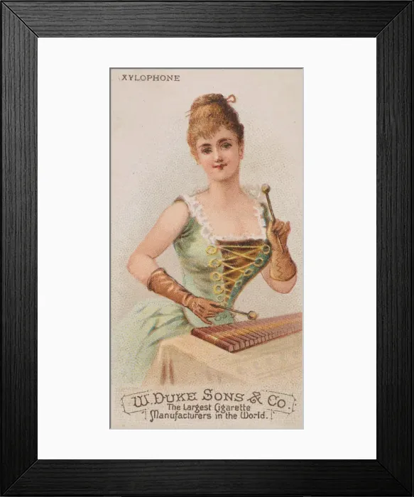 Framed Print : Xylophone, from the Musical Instruments series (N82) for Duke brand cigarettes, 1888 Framed Print : Xylophone, from the Musical Instruments series (N82) for Duke brand cigarettes, 1888