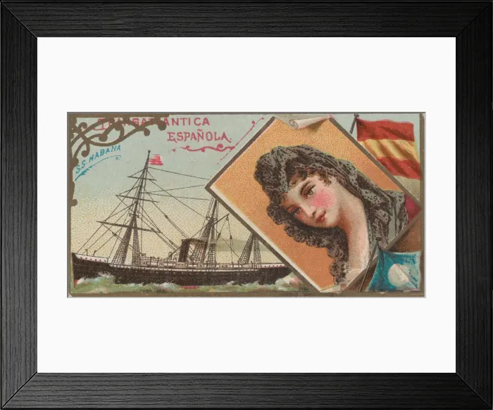Framed Print : Steamship Habana, Transatlantica Espanola, from the Ocean and River Steamers series (N83 Framed Print : Steamship Habana, Transatlantica Espanola, from the Ocean and River Steamers series (N83