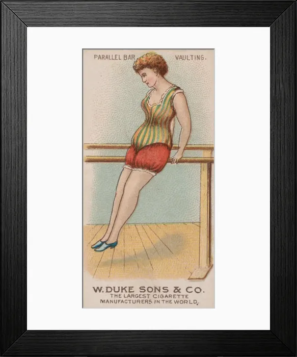 Framed Print : Parallel Bars, Vaulting, from the Gymnastic Exercises series (N77 Framed Print : Parallel Bars, Vaulting, from the Gymnastic Exercises series (N77
