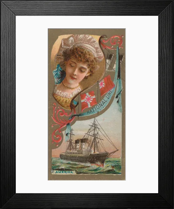 Framed Print : Steamship America, National Line, from the Ocean and River Steamers series (N83