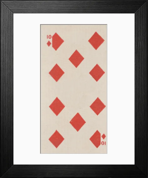 Framed Print : Ten Diamonds (red), from the Playing Cards series (N84) for Duke brand cigarettes, 1888 Framed Print : Ten Diamonds (red), from the Playing Cards series (N84) for Duke brand cigarettes, 1888