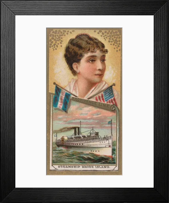Framed Print : Steamship Rhode Island, Providence Line, from the Ocean and River Steamers series (N83 Framed Print : Steamship Rhode Island, Providence Line, from the Ocean and River Steamers series (N83