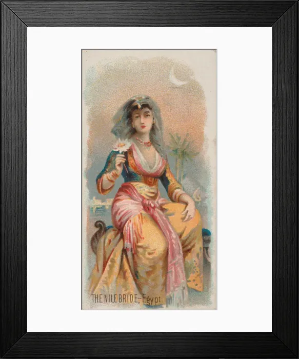 Framed Print : The Nile Bride, Egypt, from the Holidays series (N80) for Duke brand cigarettes, 1890 Framed Print : The Nile Bride, Egypt, from the Holidays series (N80) for Duke brand cigarettes, 1890