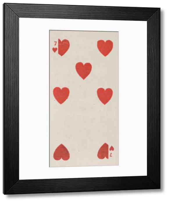 Framed Print : Seven Hearts (red), from the Playing Cards series (N84) for Duke brand cigarettes, 1888 Framed Print : Seven Hearts (red), from the Playing Cards series (N84) for Duke brand cigarettes, 1888