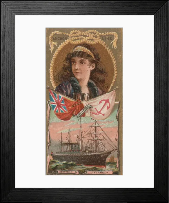 Framed Print : Anchor Line, from the Ocean and River Steamers series (N83) for Duke brand cigarettes Framed Print : Anchor Line, from the Ocean and River Steamers series (N83) for Duke brand cigarettes