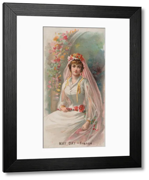 Framed Print : May Day, France, from the Holidays series (N80) for Duke brand cigarettes, 1890. 1890 Framed Print : May Day, France, from the Holidays series (N80) for Duke brand cigarettes, 1890. 1890