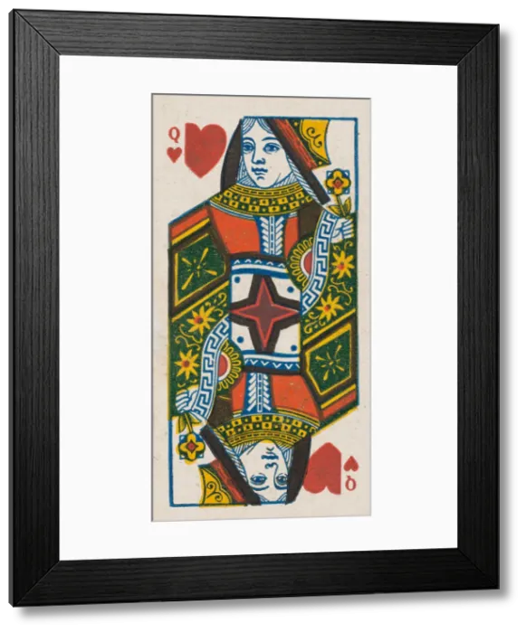 Framed Print : Queen of Hearts (red), from the Playing Cards series (N84) for Duke brand cigarettes Framed Print : Queen of Hearts (red), from the Playing Cards series (N84) for Duke brand cigarettes