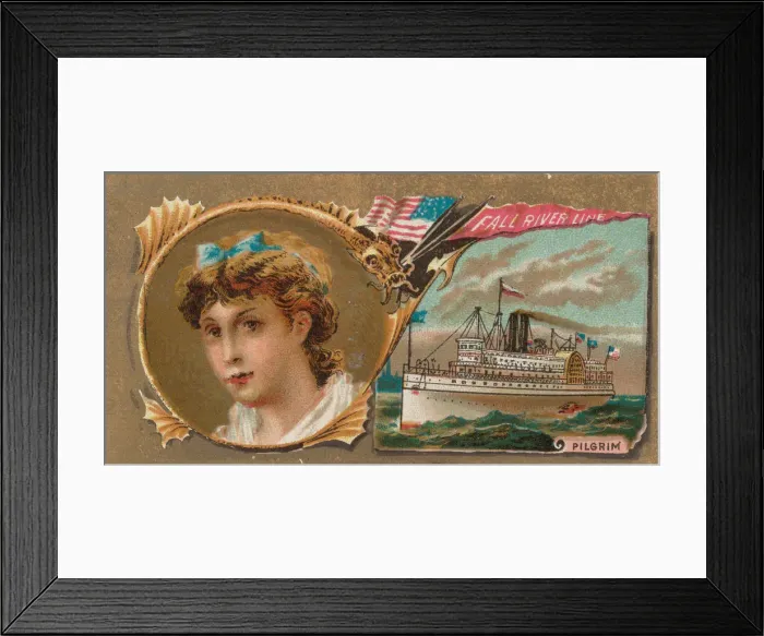 Framed Print : Steamship Pilgrim, Fall River Line, from the Ocean and River Steamers series (N83 Framed Print : Steamship Pilgrim, Fall River Line, from the Ocean and River Steamers series (N83