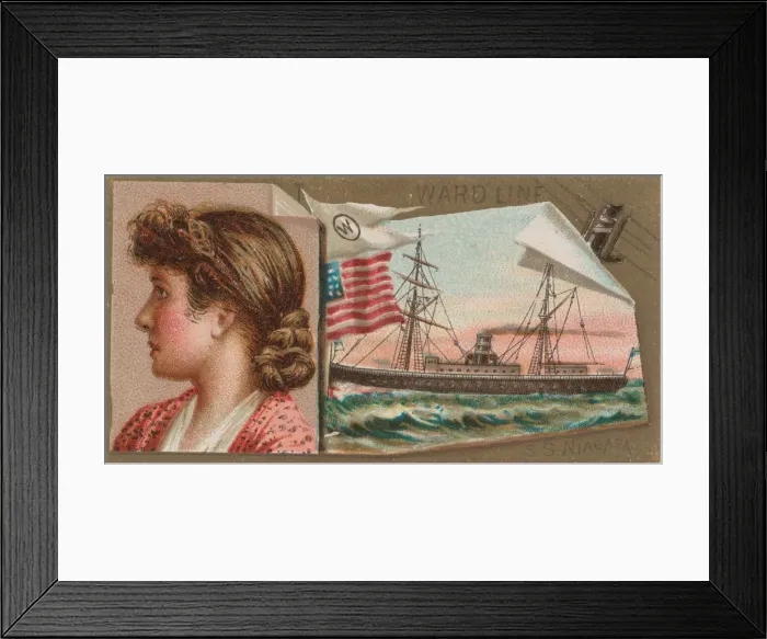 Framed Print : Steamship Niagara, Ward Line, from the Ocean and River Steamers series (N83 Framed Print : Steamship Niagara, Ward Line, from the Ocean and River Steamers series (N83