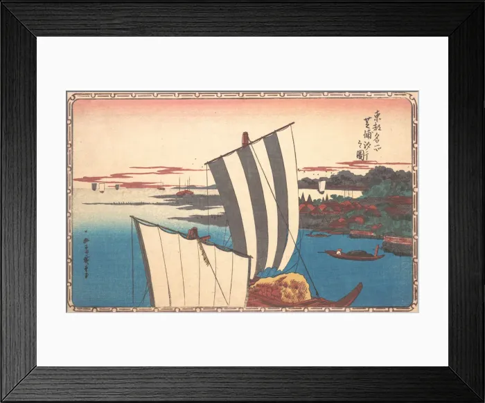 Framed Print : Shell Gathering at Shibaura. Creator: Ando Hiroshige Framed Print : Shell Gathering at Shibaura. Creator: Ando Hiroshige