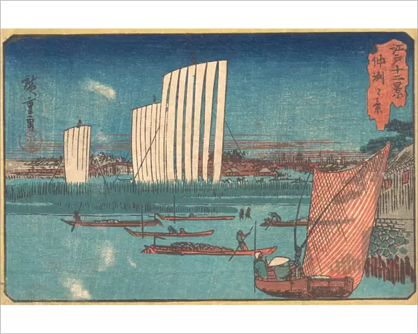 Sailing boats, from the series Twelve Views of Edo, 19th century. Creator: Ando Hiroshige