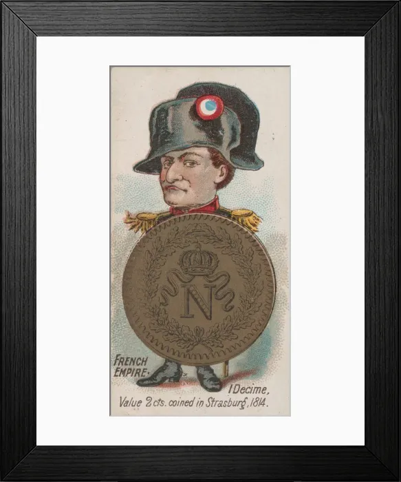 Framed Print : French Empire, 1 Decime, from the series Coins of All Nations (N72 Framed Print : French Empire, 1 Decime, from the series Coins of All Nations (N72