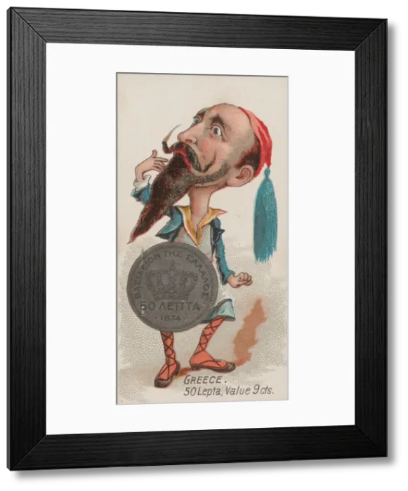 Framed Print : Greece, 50 Lepta, from the series Coins of All Nations (N72 Framed Print : Greece, 50 Lepta, from the series Coins of All Nations (N72