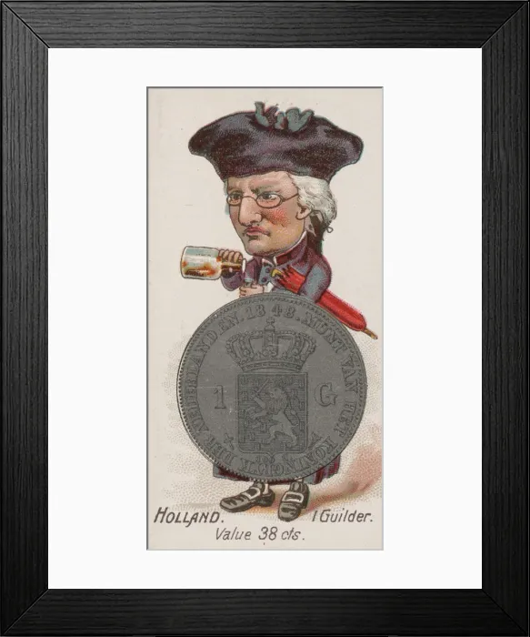 Framed Print : Holland, 1 Guilder, from the series Coins of All Nations (N72 Framed Print : Holland, 1 Guilder, from the series Coins of All Nations (N72