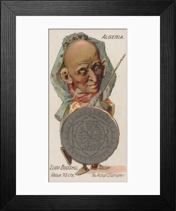 Framed Print : Algeria, Zudi-Budshu, from the series Coins of All Nations (N72 Framed Print : Algeria, Zudi-Budshu, from the series Coins of All Nations (N72