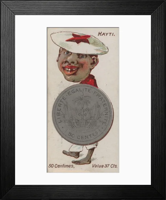 Framed Print : Haiti, 50 Centimes, from the series Coins of All Nations (N72 Framed Print : Haiti, 50 Centimes, from the series Coins of All Nations (N72