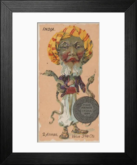 Framed Print : India, 2 Annas, from the series Coins of All Nations (N72 Framed Print : India, 2 Annas, from the series Coins of All Nations (N72