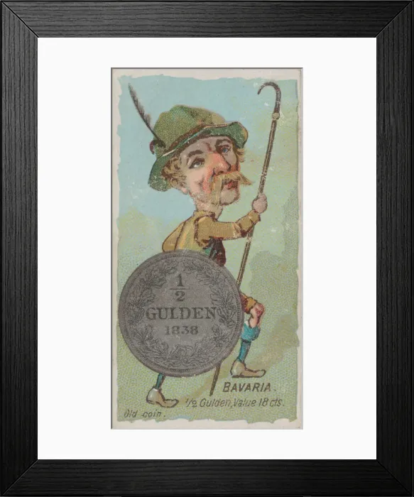 Framed Print : Bavaria, 1 / 2 Gulden, from the series Coins of All Nations (N72 Framed Print : Bavaria, 1 / 2 Gulden, from the series Coins of All Nations (N72