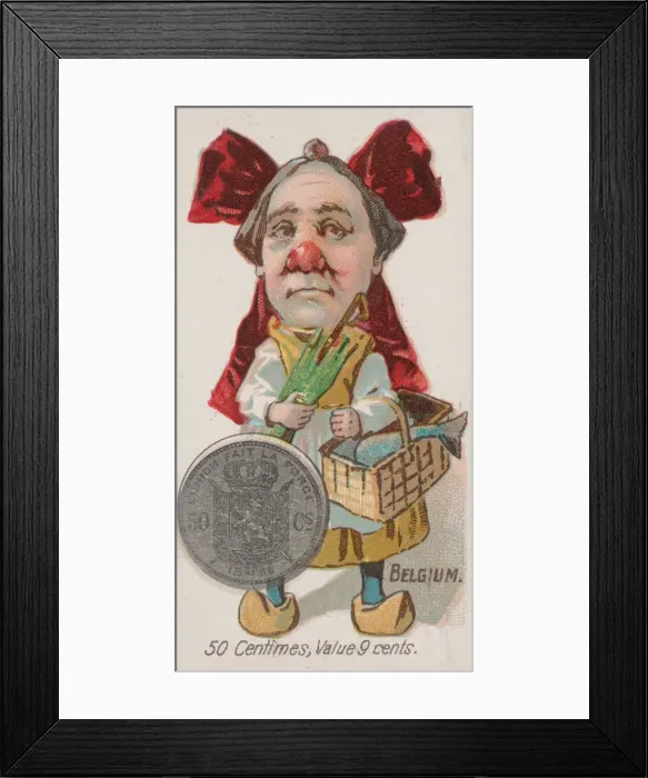 Framed Print : Belgium, 50 Centimes, from the series Coins of All Nations (N72 Framed Print : Belgium, 50 Centimes, from the series Coins of All Nations (N72