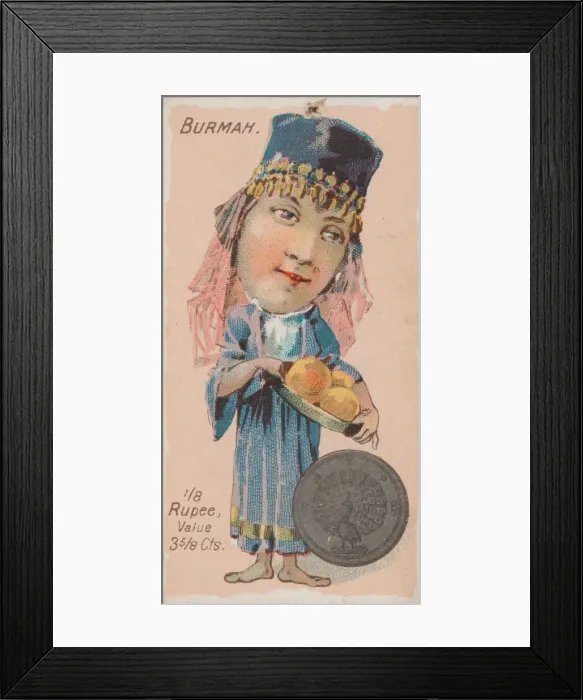 Framed Print : Burmah, 1 / 8 Rupee, from the series Coins of All Nations (N72 Framed Print : Burmah, 1 / 8 Rupee, from the series Coins of All Nations (N72