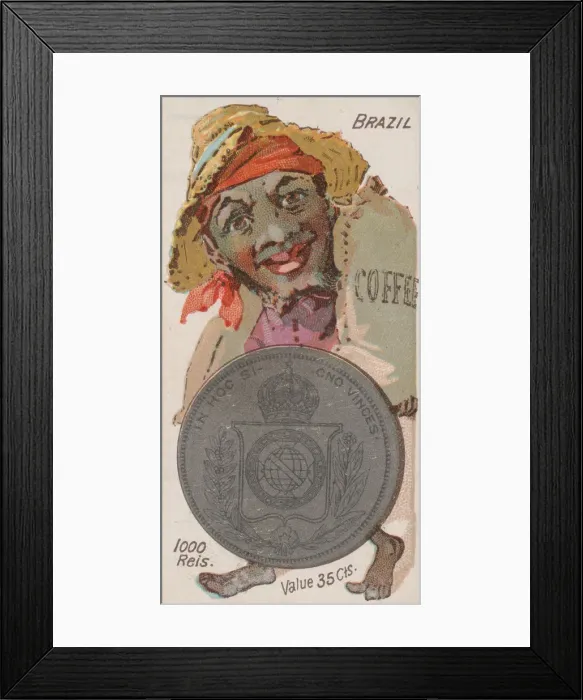 Framed Print : Brazil, 1000 Reis, from the series Coins of All Nations (N72 Framed Print : Brazil, 1000 Reis, from the series Coins of All Nations (N72