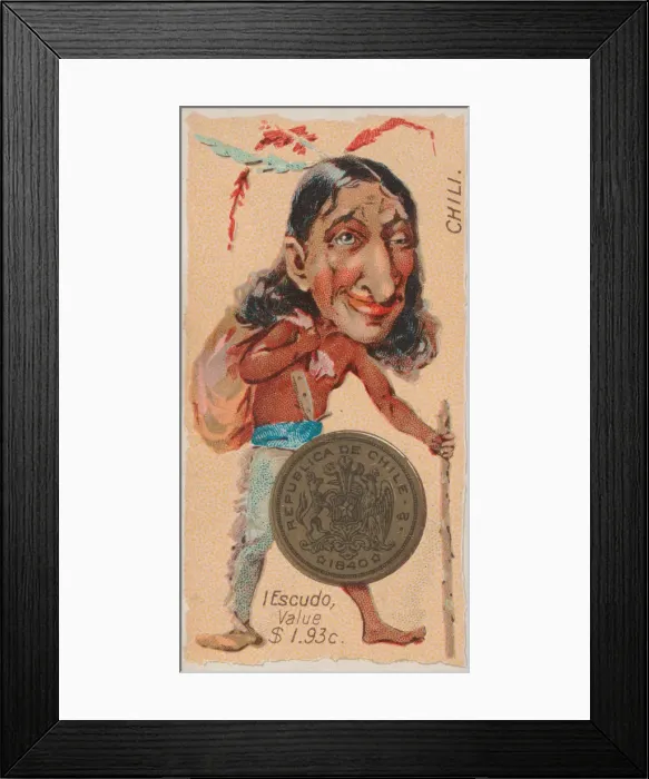 Framed Print : Chili, 1 Escudo, from the series Coins of All Nations (N72 Framed Print : Chili, 1 Escudo, from the series Coins of All Nations (N72