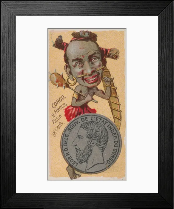 Framed Print : Congo, 2 Francs, from the series Coins of All Nations (N72 Framed Print : Congo, 2 Francs, from the series Coins of All Nations (N72