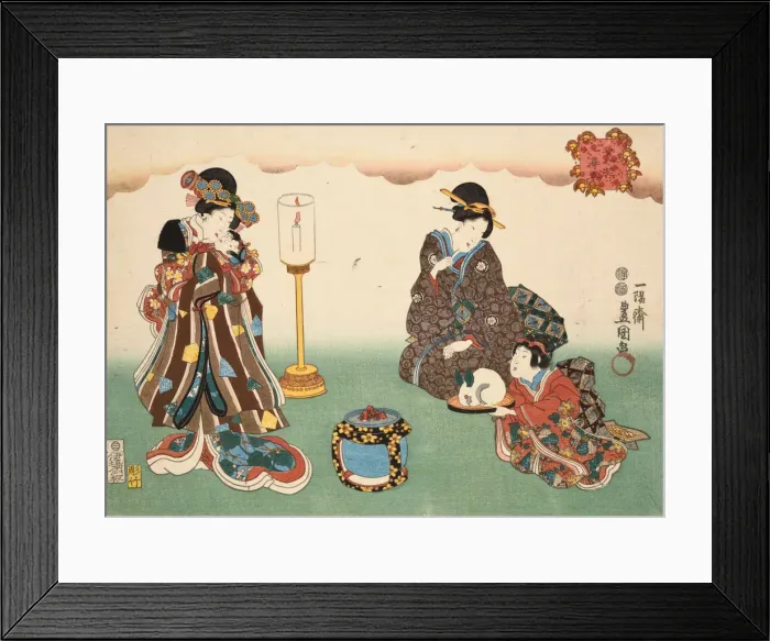 Framed Print : Evening Snow (Bo-setsu), from the series, Eight Figural Views'(Sugata Hakkei) Framed Print : Evening Snow (Bo-setsu), from the series, Eight Figural Views'(Sugata Hakkei)