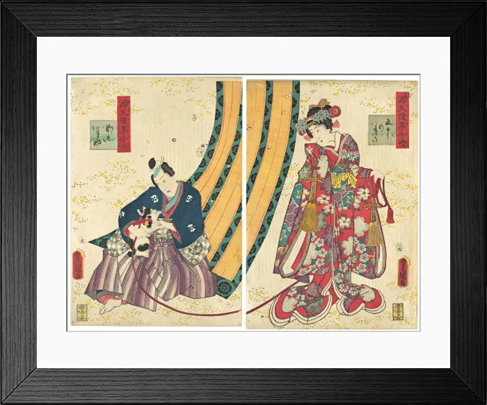 Framed Print : Parody of the Third Princess and Kashiwagi: Chapter 50: A Hut in the Easter Framed Print : Parody of the Third Princess and Kashiwagi: Chapter 50: A Hut in the Easter