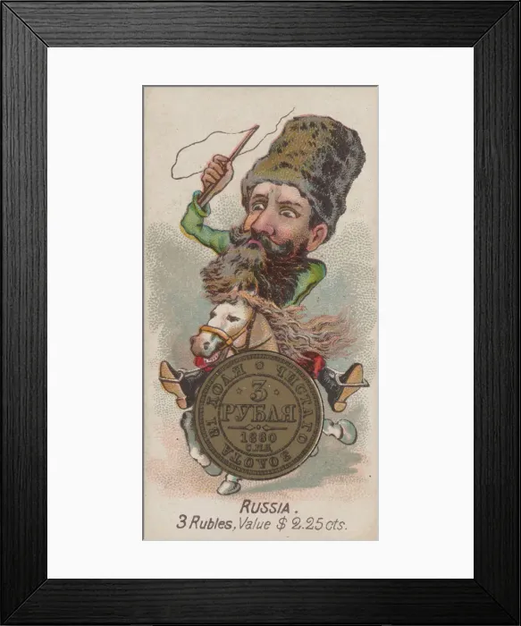 Framed Print : Russia, 3 Rubles, from the series Coins of All Nations (N72 Framed Print : Russia, 3 Rubles, from the series Coins of All Nations (N72