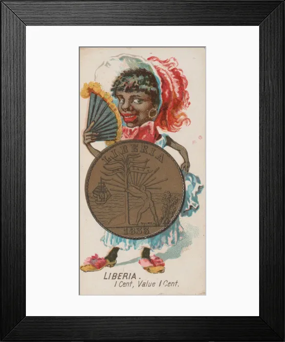 Framed Print : Liberia, 1 Cent, from the series Coins of All Nations (N72 Framed Print : Liberia, 1 Cent, from the series Coins of All Nations (N72