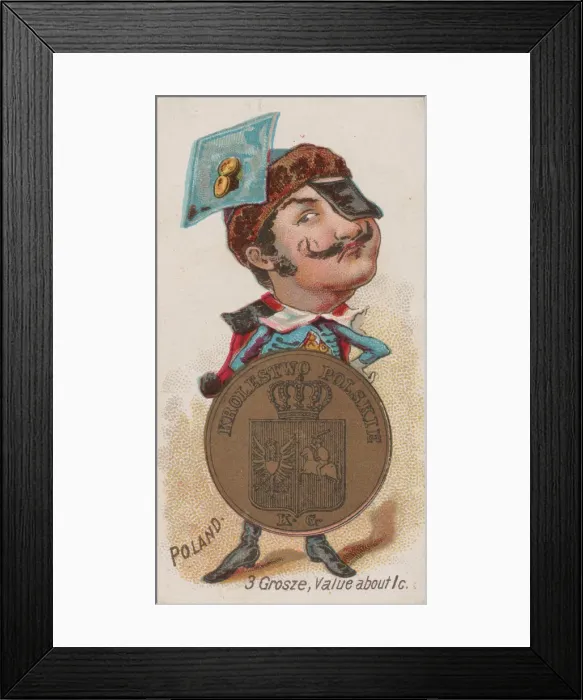 Framed Print : Poland, 3 Grosze, from the series Coins of All Nations (N72 Framed Print : Poland, 3 Grosze, from the series Coins of All Nations (N72