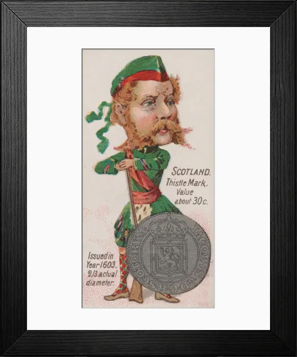 Framed Print : Scotland, Thistle Mark, from the series Coins of All Nations (N72 Framed Print : Scotland, Thistle Mark, from the series Coins of All Nations (N72
