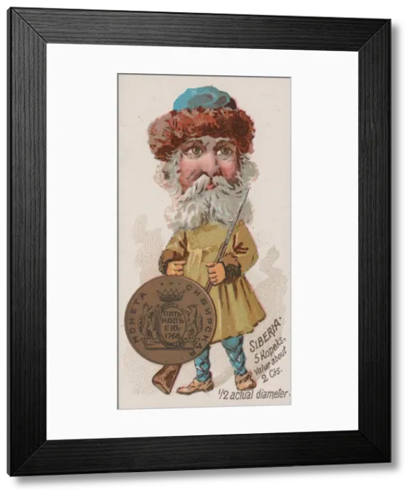 Framed Print : Siberia, 5 Kopeks, from the series Coins of All Nations (N72 Framed Print : Siberia, 5 Kopeks, from the series Coins of All Nations (N72