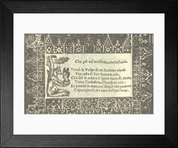 Framed Print : Corona delle Nobili et Virtuose Donne: Libro I-IV, page 83 (recto), 1601 Framed Print : Corona delle Nobili et Virtuose Donne: Libro I-IV, page 83 (recto), 1601