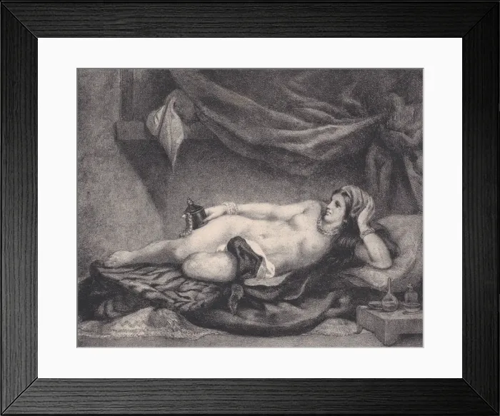 Framed Print : L Odalisque, 1852. Creator: Charles-Alexandre Debacq Framed Print : L Odalisque, 1852. Creator: Charles-Alexandre Debacq