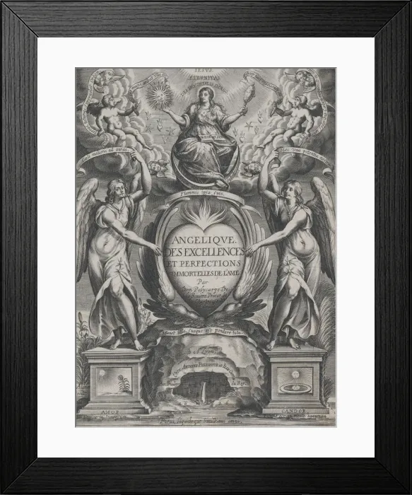 Framed Print : Frontispiece for Angelique des excellences de l ame, 1626 Framed Print : Frontispiece for Angelique des excellences de l ame, 1626