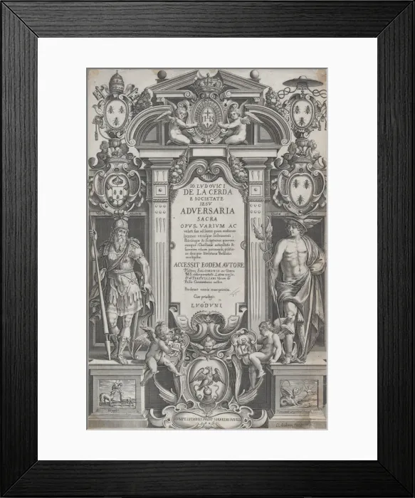 Framed Print : Frontispiece for Adversaria sacra, 1626. Creator: Charles Audran Framed Print : Frontispiece for Adversaria sacra, 1626. Creator: Charles Audran
