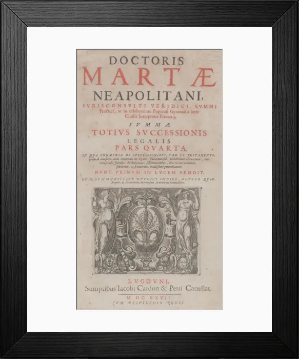 Framed Print : Title page vignette for Doctoris Martae Neapolitani, 1627. Creator: Charles Audran Framed Print : Title page vignette for Doctoris Martae Neapolitani, 1627. Creator: Charles Audran