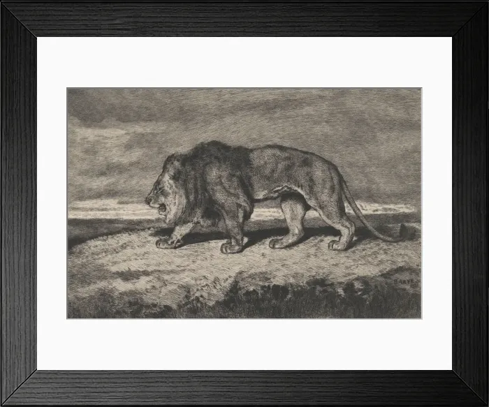 Framed Print : Lion walking, 1866-1897. Creator: Charles Courtry Framed Print : Lion walking, 1866-1897. Creator: Charles Courtry