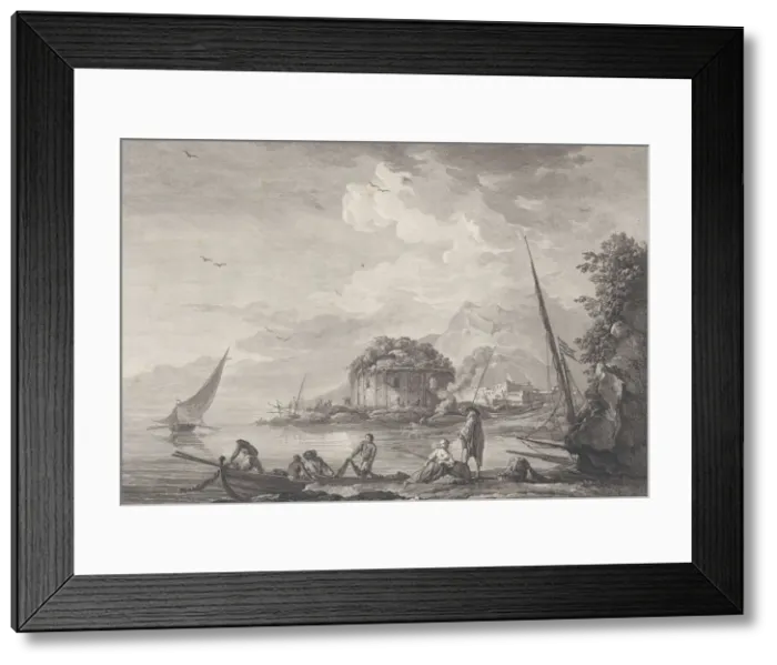 Framed Print : View of the Remains of the Temple of Venus on the Isle of Nisida Close to Pouzzol on Framed Print : View of the Remains of the Temple of Venus on the Isle of Nisida Close to Pouzzol on