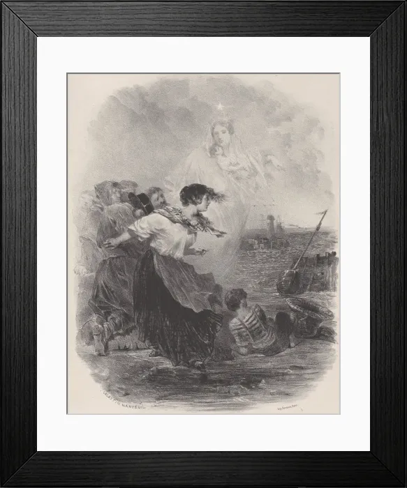 Framed Print : Woman by the Sea with the Madonna, Pointing to a Ship, ca. 1848-62 Framed Print : Woman by the Sea with the Madonna, Pointing to a Ship, ca. 1848-62