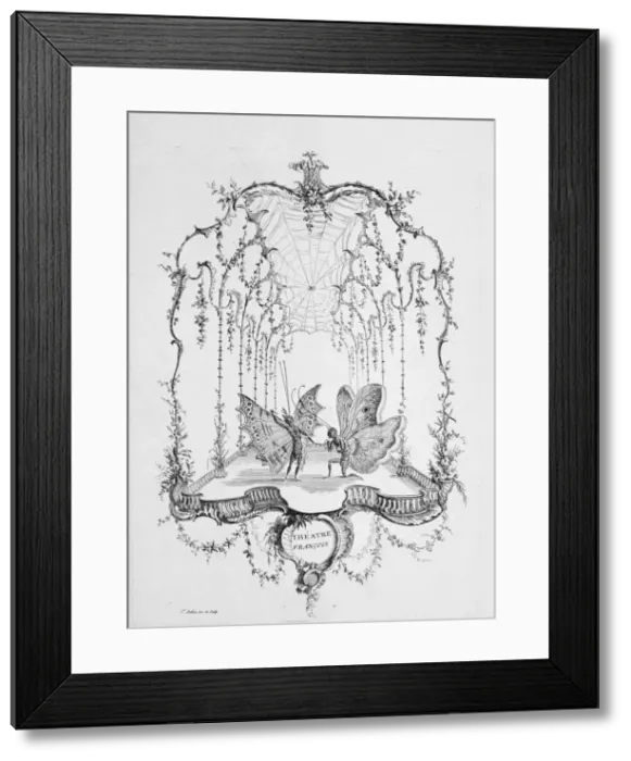 Framed Print : French Theatre (Theatre Francais), from Essai de Papilloneries Humaines par Framed Print : French Theatre (Theatre Francais), from Essai de Papilloneries Humaines par